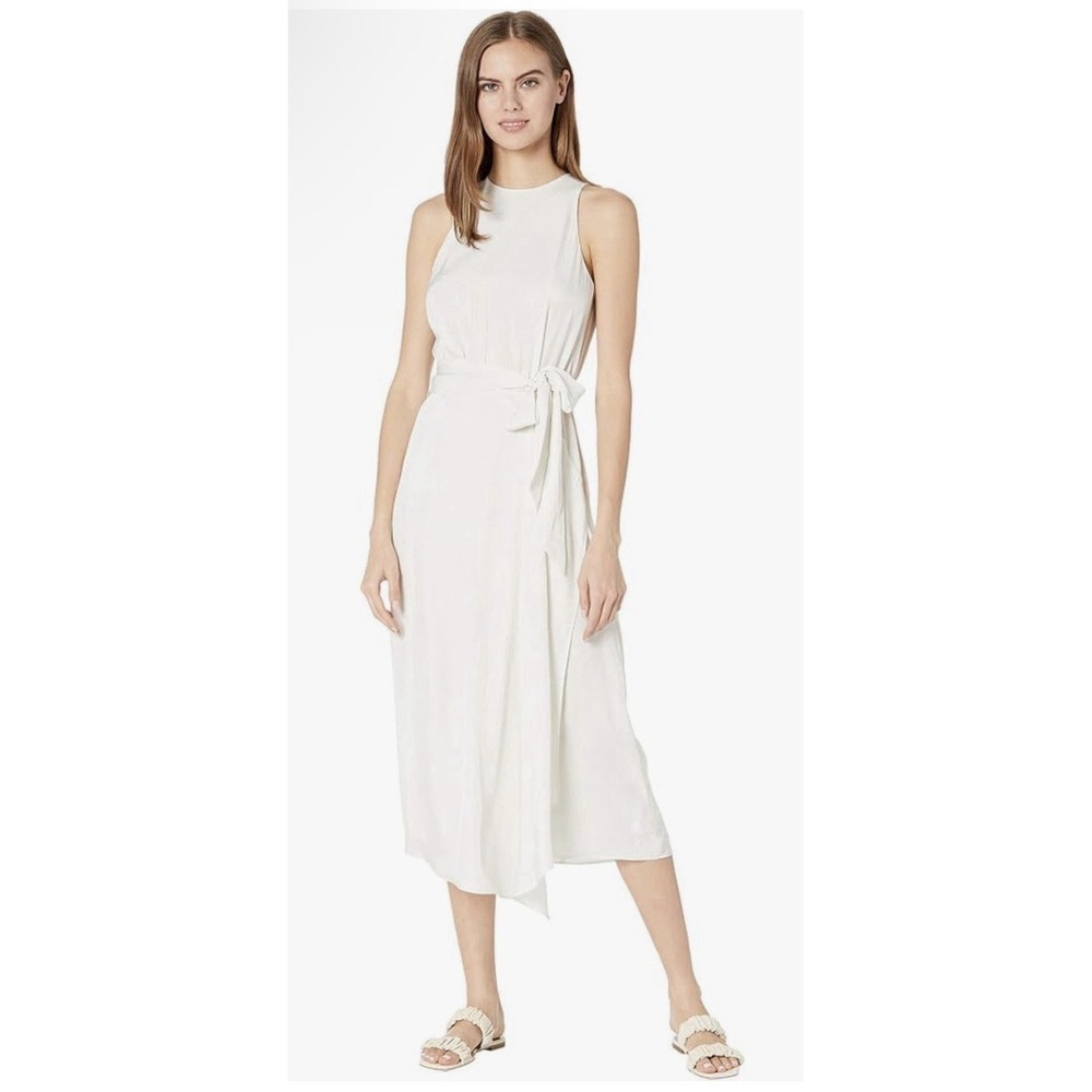 VINCE Ivory Handkerchief Draped Halter Dress Size 2 Classic Capsule Minimalist‎